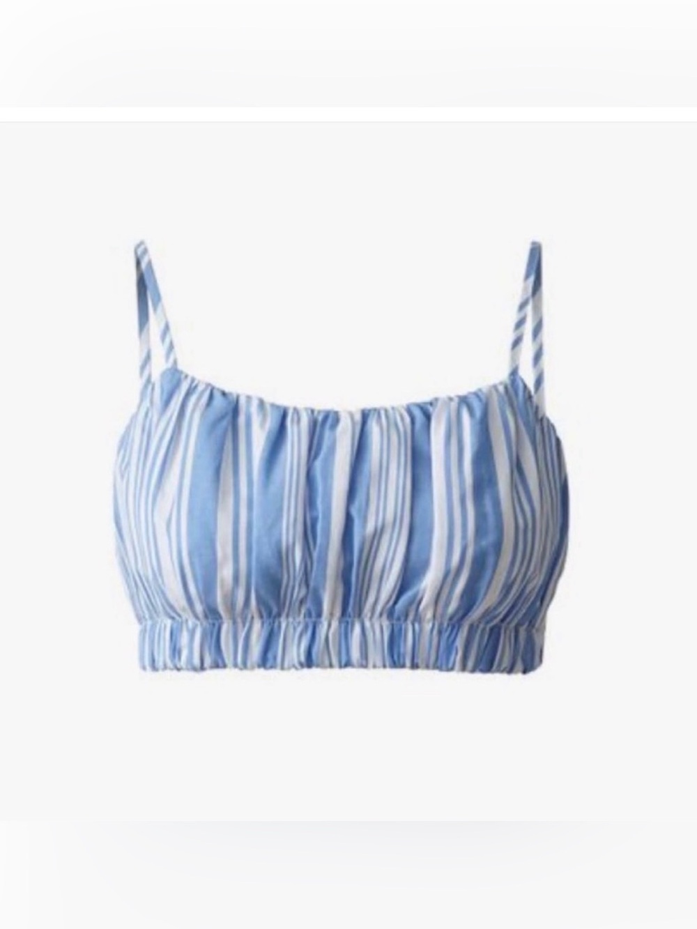 Lemlem Liya Kebade H&M linen lyocell blue and white crop top large
